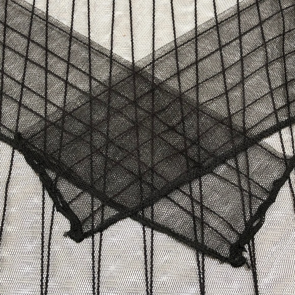 NEW Black Sheer Mesh Blouse Striped Top S to MP - Picture 7 of 8